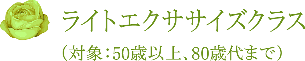 ライトエクササイズクラス（対象：50歳以上、80歳代まで）